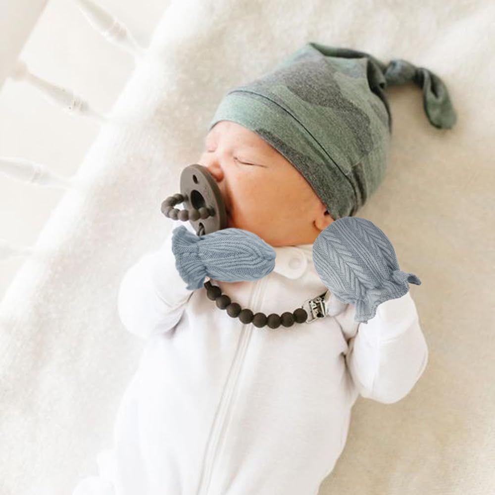 Newborn Baby Mittens No Scratch Cotton Elastic Wrist Gloves Infant Toddler Mittens for Baby Boy