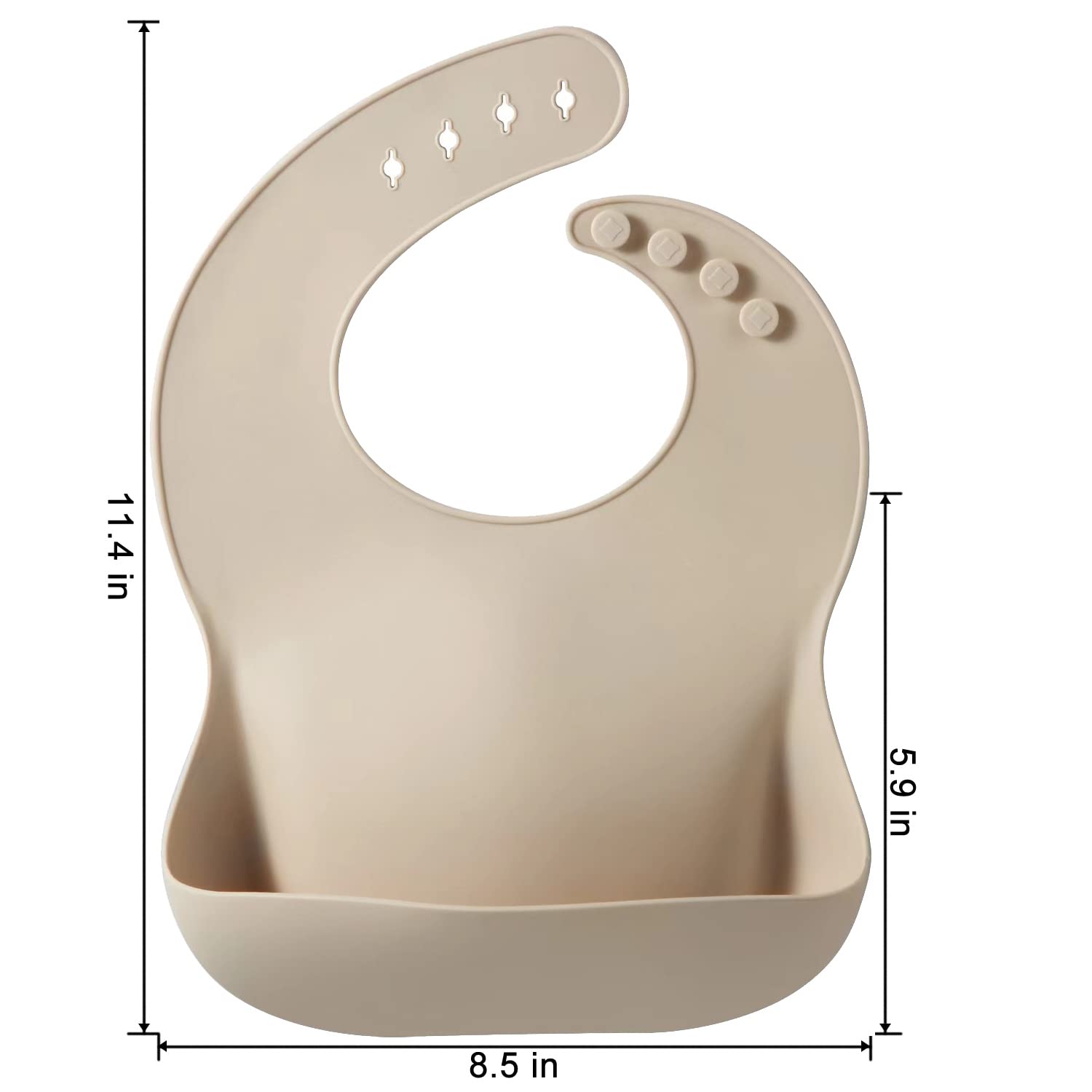 PandaEar Set of 3 Silicone Baby Bibs, Waterproof Soft Adjustable Bibs for Babies Toddlers 10-72