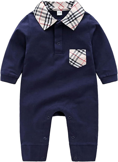 Unisex Toddler Baby Boy Romper Jumpsuit Cotton Long Sleeve Newborn Baby Boy Bodysuit One-Piece