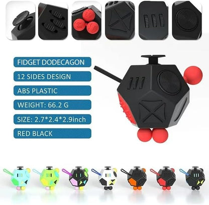 Fidget Dodecagon –12 Side Fidget Toy Cube Relieves Stress and Anxiety Anti Depression Cube for