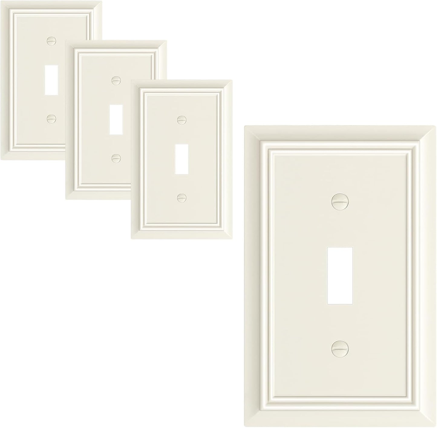 4-Pack Single Toggle Light Switch Cover Plate, Durable Natural Bamboo Fiber Decorative Switch Plate