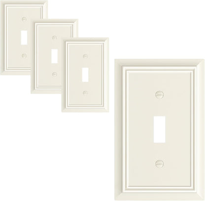 4-Pack Single Toggle Light Switch Cover Plate, Durable Natural Bamboo Fiber Decorative Switch Plate