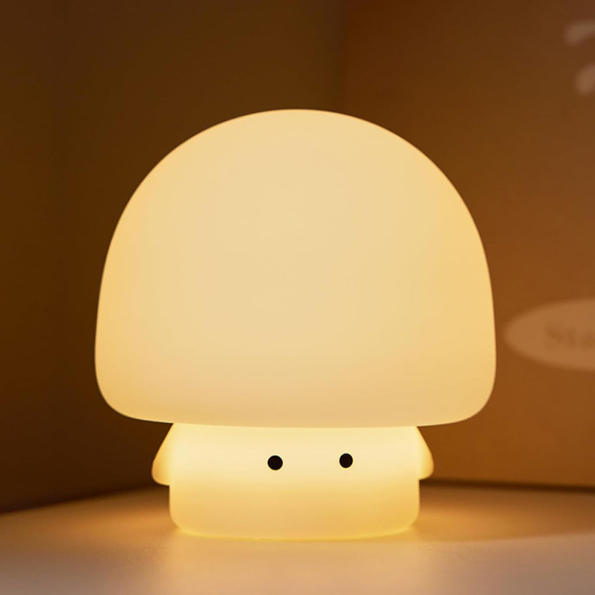 Cute Baby Night Light for Kids,Rechargeable Dimmable Silicone Nursery Toddler Mushroom