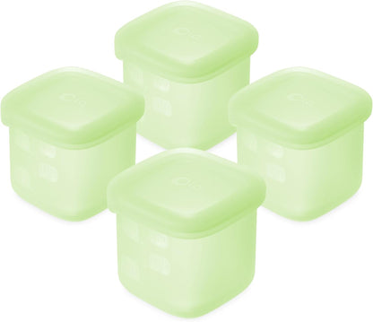 Olababy Clear Sense Silicone Storage Containers 4pk for Baby Food, Snacks, Formula, Puree, Sauce &