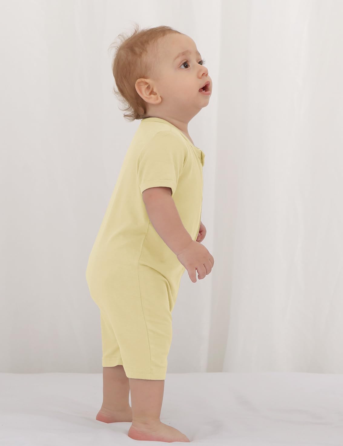 Jimonda Boys Baby Girls Short Sleeve Romper Unisex Baby Footless Pajamas With Viscose 2-Way Zipper