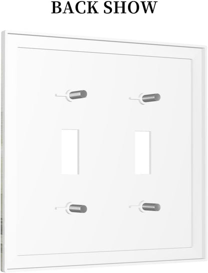 Decorative Switch Plates Green Forest Watercolor Painting Foggy Pine 2 Gang Double Toggle Outlet