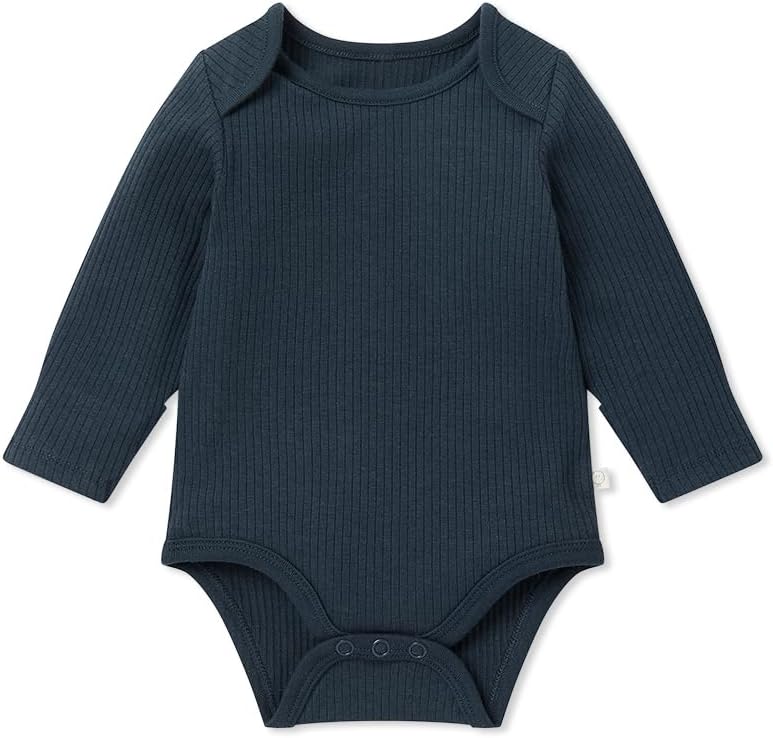 MORI Baby Unisex Long Sleeve Bodysuit Viscose from Bamboo and Organic Cotton - Comfortable Toddler
