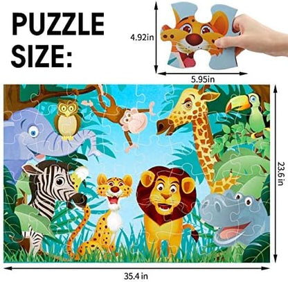 Jumbo Floor Puzzle for Kids Animal Jigsaw Large Puzzles 48 Piece Ages 3-6 for Toddler Children