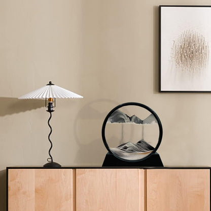 Aoderun Moving Sand Art Picture Round Glass 3D Deep Sea Sandscape in Motion Display Flowing Sand