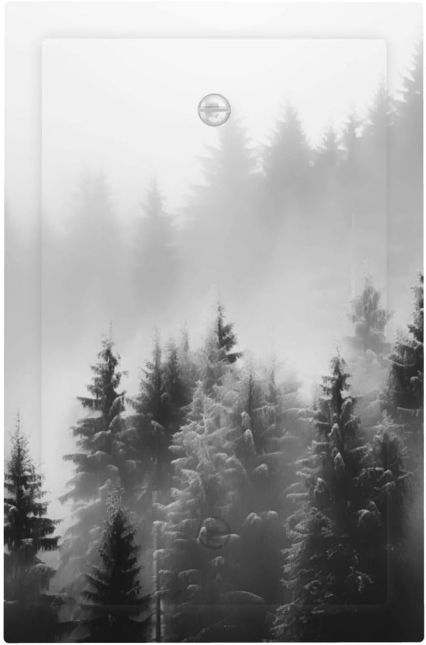 Foggy Forest Natural Scenery Retro Tree Pine Light Switch Cover Plate 1 Gang No Device Blank
