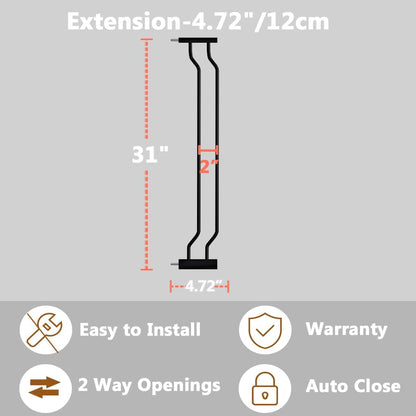 Fairy Baby Safety Gate 4.72 inch Extension for Walk Through Baby Gate Auto Close Child Safety Gates