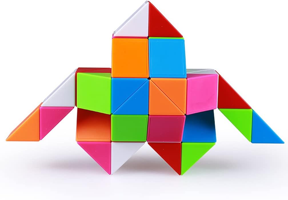 Fidget Magic Snake Cube Puzzles Twist Ruler Speed Cubes Brain Teaser Game Toys for Kids (48 Block