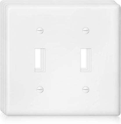 Decorator Wall Plate Double Toggle Light Switch Plate Outlet Cover,Unbreakable Polycarbonate