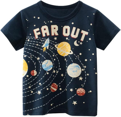 Boys' 4-Pack Excavator Short Sleeve Crewneck T-Shirts Top Tee Size 2-7 Years Toddler Boys' Value