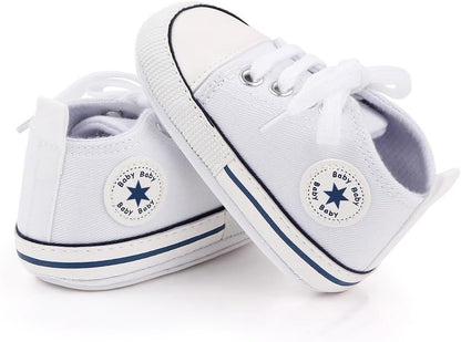 Unisex Baby Girls Boys Canvas High-top Shoes, Newborn Infant Anti-Slip Soft Sole Frist Walking
