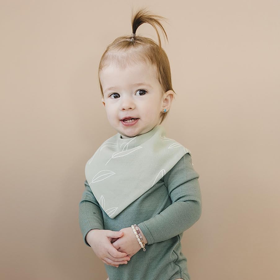 Woolino Merino Wool Baby Bibs - Highly Absorbent Bandana Bib with Cotton Outer Layer and Merino