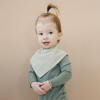 Woolino Merino Wool Baby Bibs - Highly Absorbent Bandana Bib with Cotton Outer Layer and Merino