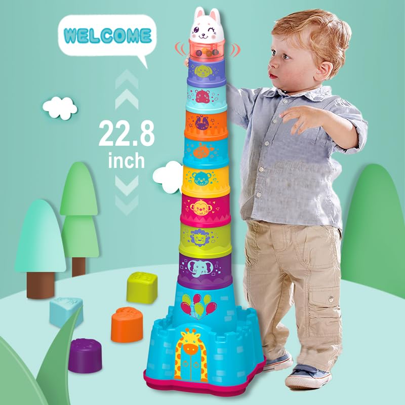 LTKFFFdp Baby Stacking Toys for Toddlers 1-3, Nesting Cups Shape Sorter for Infant 6 to 12-18