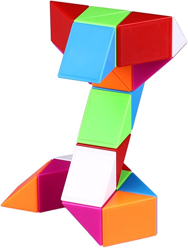 Fidget Magic Snake Cube Puzzles Twist Ruler Speed Cubes Brain Teaser Game Toys for Kids (24 Block