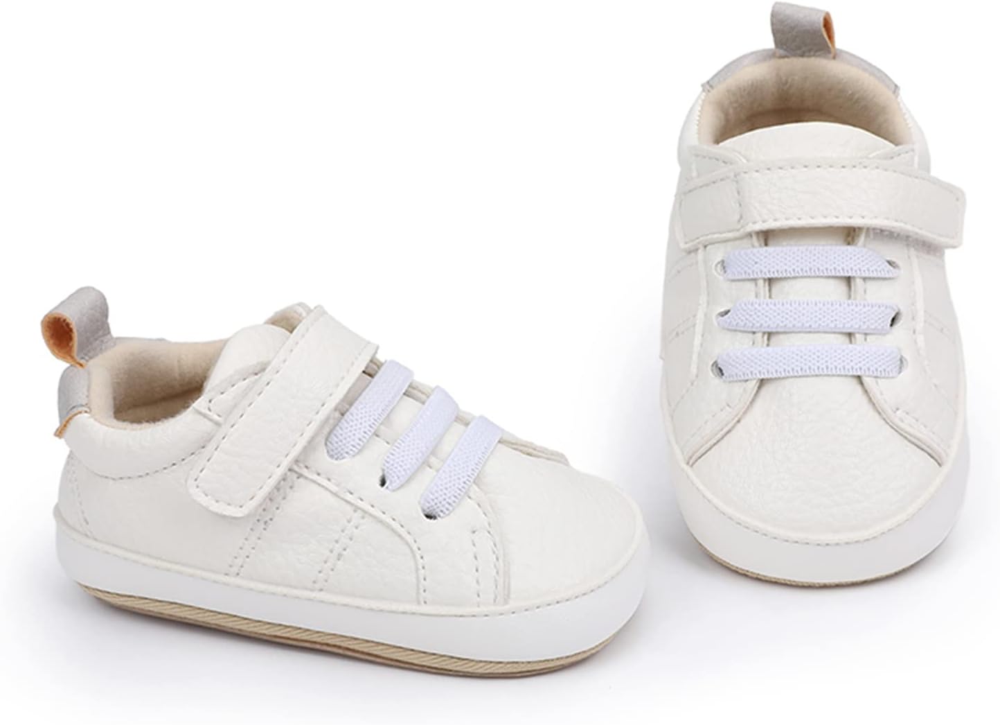 SOFMUO Baby Boys Girls High Top Ankle PU Leather Sneakers Soft Rubber Sole Infant Moccasins Newborn