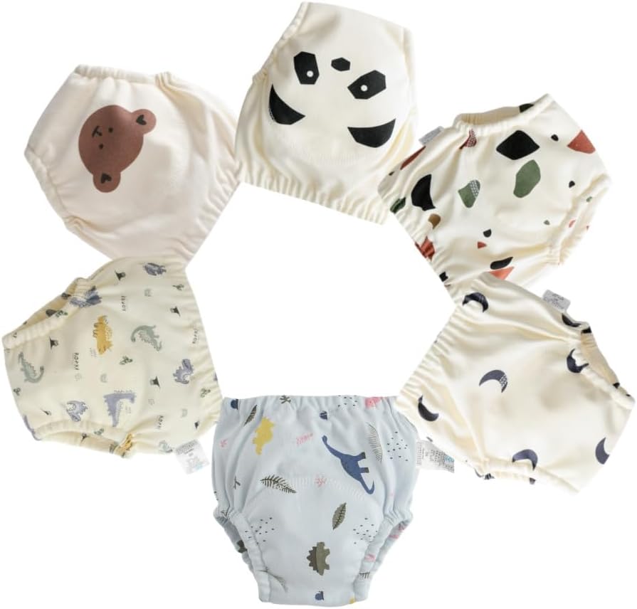Baby Training Underpants,Soft Cotton Absorbent Potty Training Underwear For Baby Boys And Girls 6
