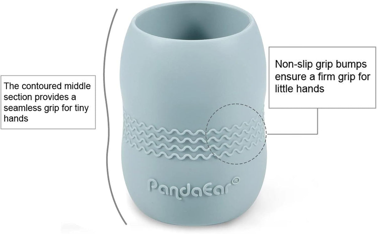 PandaEar 3 Pack 100% Tiny Silicone Drinking Training Cup for Baby and Toddler, Tiny Open Cups for
