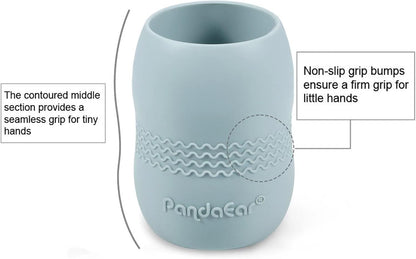 PandaEar 3 Pack 100% Tiny Silicone Drinking Training Cup for Baby and Toddler, Tiny Open Cups for