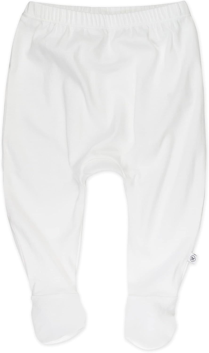 HonestBaby 3-pack Footed Pants Roomy Fit Pull on Bottoms 100% Organic Cotton for Infant Baby Boys