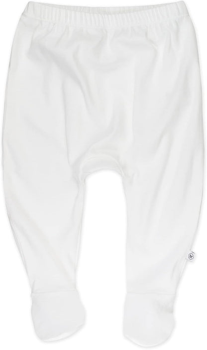 HonestBaby 3-pack Footed Pants Roomy Fit Pull on Bottoms 100% Organic Cotton for Infant Baby Boys