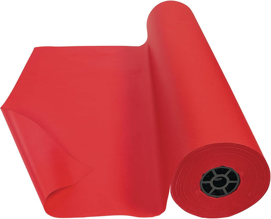 Colorations Dual Surface Paper Roll Classroom Supplies for Arts and Crafts Flame Red (36" x 1000')