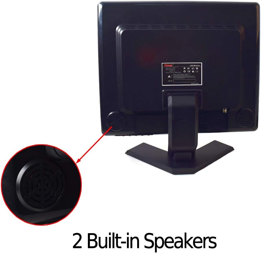 19 inch CCTV Security Monitor with BNC VGA HDMI AV Built-in Speaker 4:3 HD Display LCD Screen