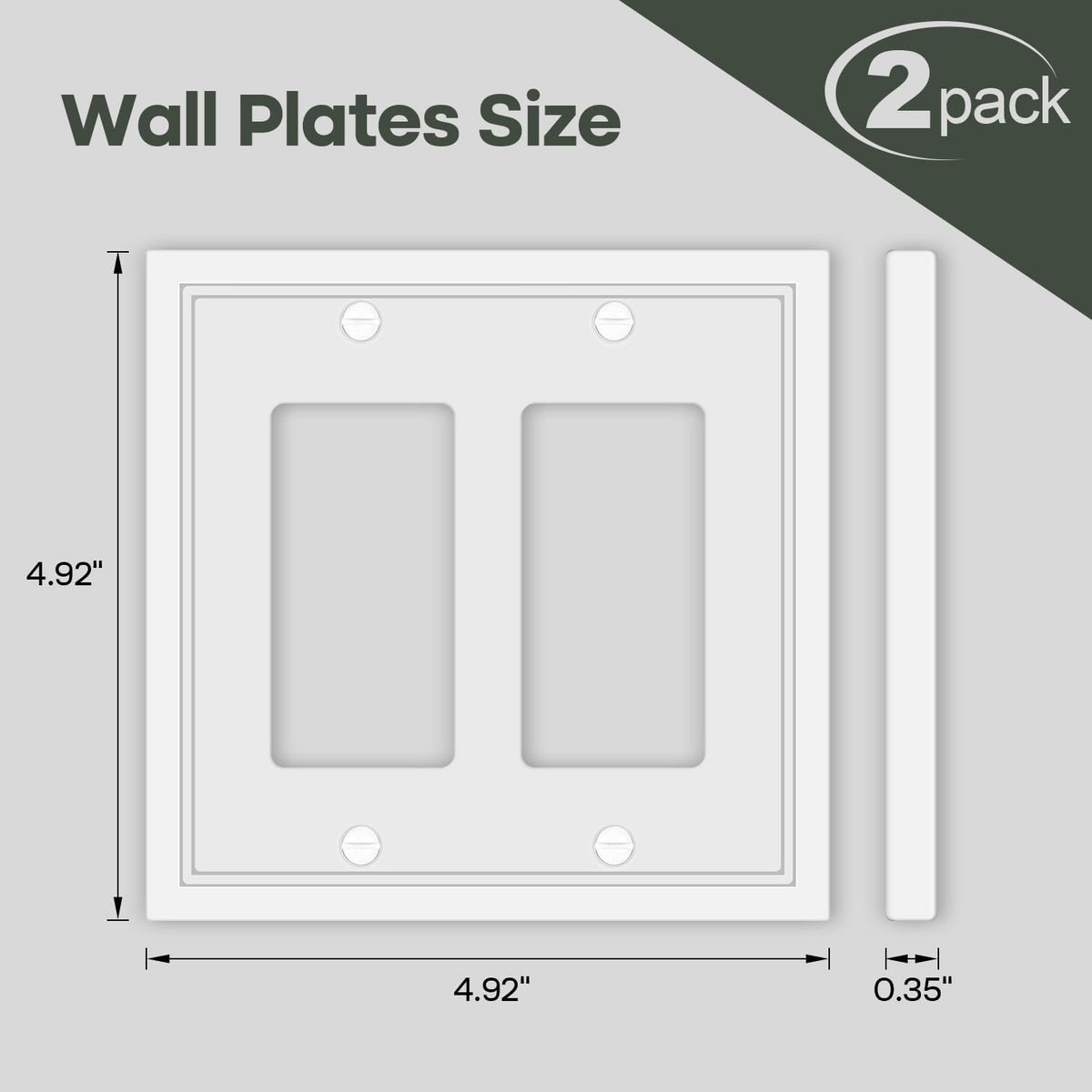 Double Decorator Switch Cover Plate White Classic Decorative Decorator Switch Plates Cover 2 Gang