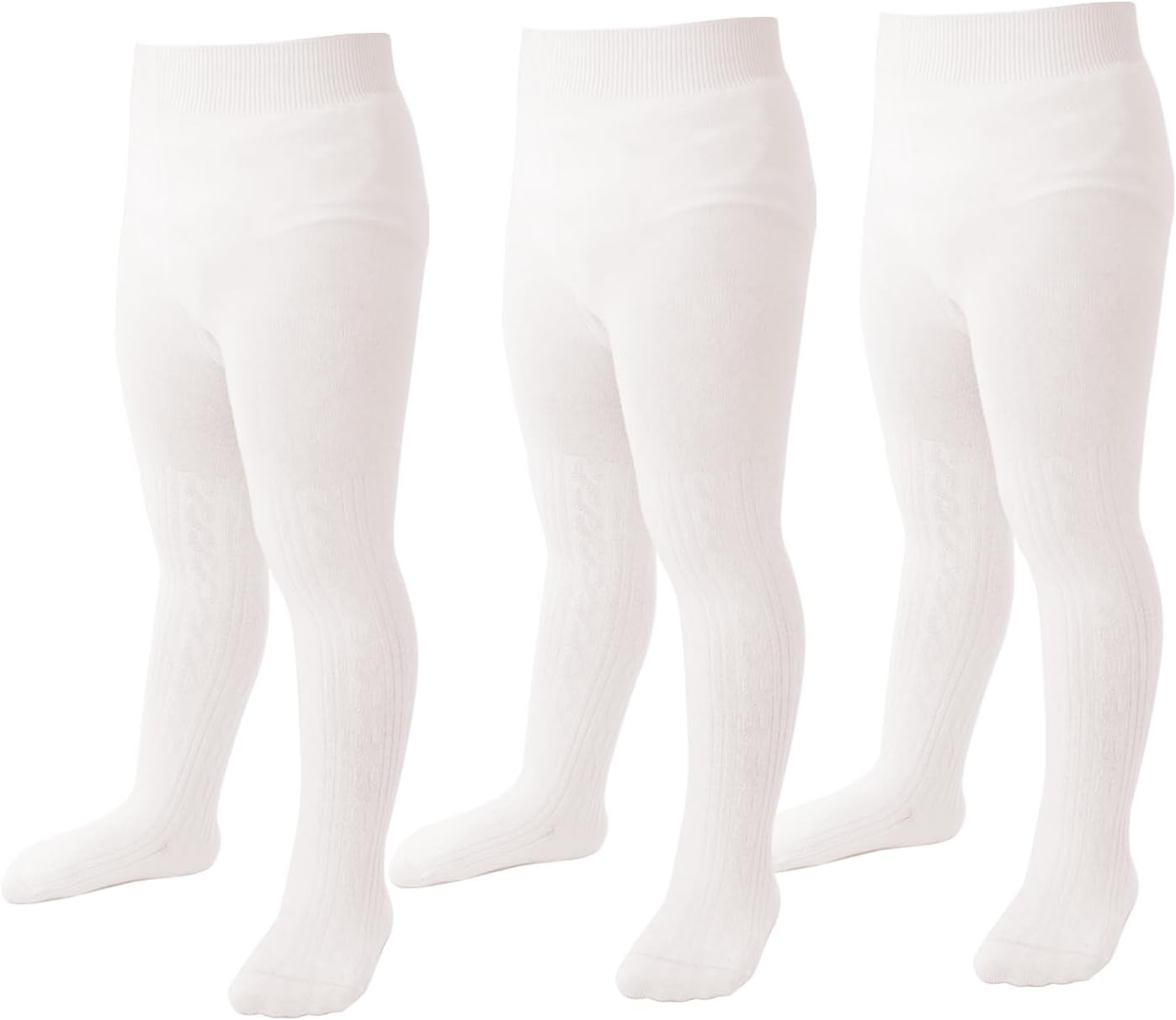 Marchare Baby Girls Tights Thick Solid Cable Knit Leggings Winter Warm Stockings For Toddler Girls