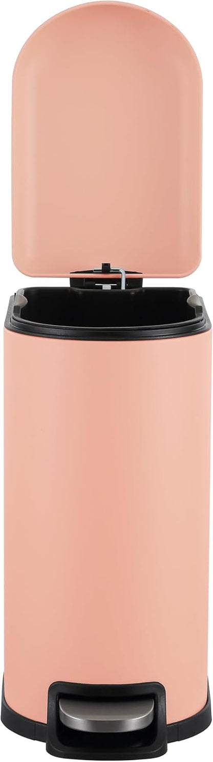 happimess HPM1009G Roland Mini 2.6-Gallon Step-Open Trash Can, Flamingo Pink,with Soft-Close Lid