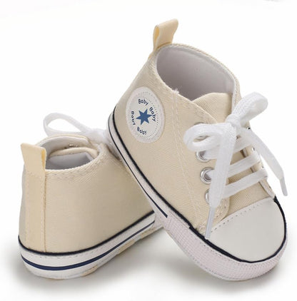 Unisex Baby Girls Boys Canvas High-top Shoes, Newborn Infant Anti-Slip Soft Sole Frist Walking