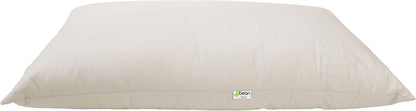 Bean Products King Organic Kapok Pillow + Natural Org Case - 20" x 36" - Organic Cotton Zippered