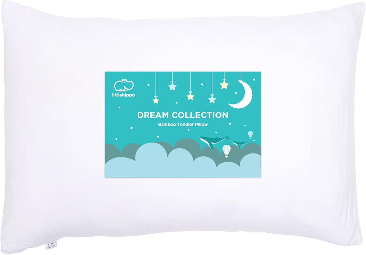 LittleHippo Toddler Pillow (13x18) with Viscose Derived from Bamboo Pillowcase - Hypoallergenic
