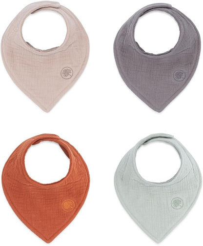 Parker Baby Muslin Bandana Drool Bibs | 100% Soft Muslin Cotton, Absorbent & Adjustable | Stylish