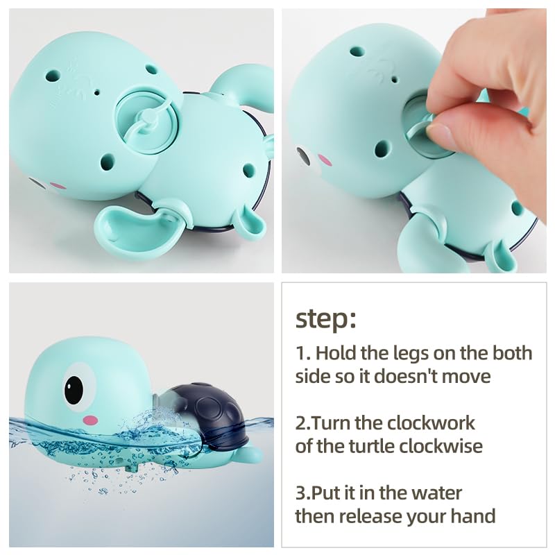 XAWACAH Bath Toy for Toddlers 6-12-18 Months, No-Hole Bathtub Toys with Baby Bath Animals, Wind-Up