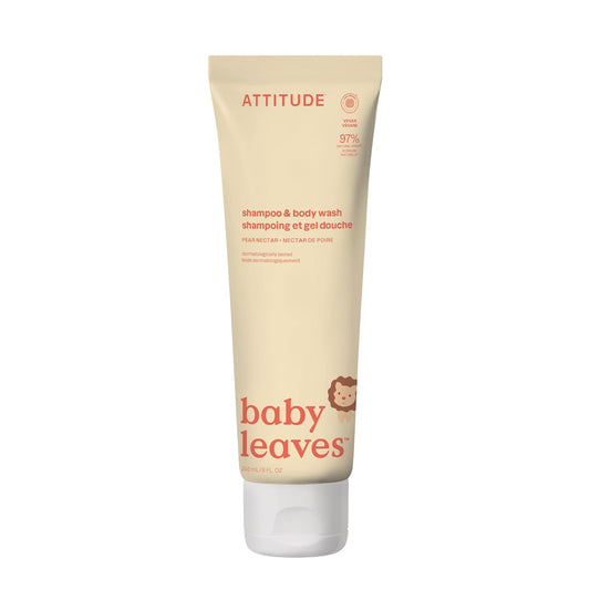 ATTITUDE 2-in-1 Shampoo and Body Wash for Baby, EWG Verified, Dermatologically Tested, Vegan, Pear