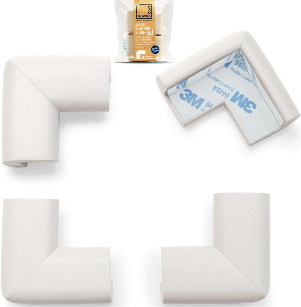 Roving Cove HeftyFit Corner Protector for Baby (4 Large Corners), Heavy-Duty Soft Rubber Foam