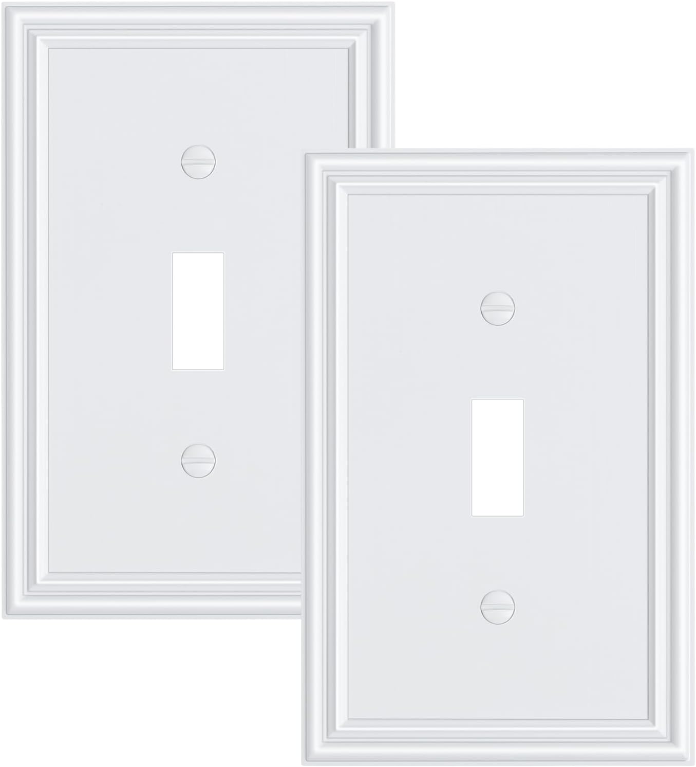 2-Pack Single Toggle Light Switch Cover Plate, Durable Solid Zinc Alloy Decorative Switch Plate