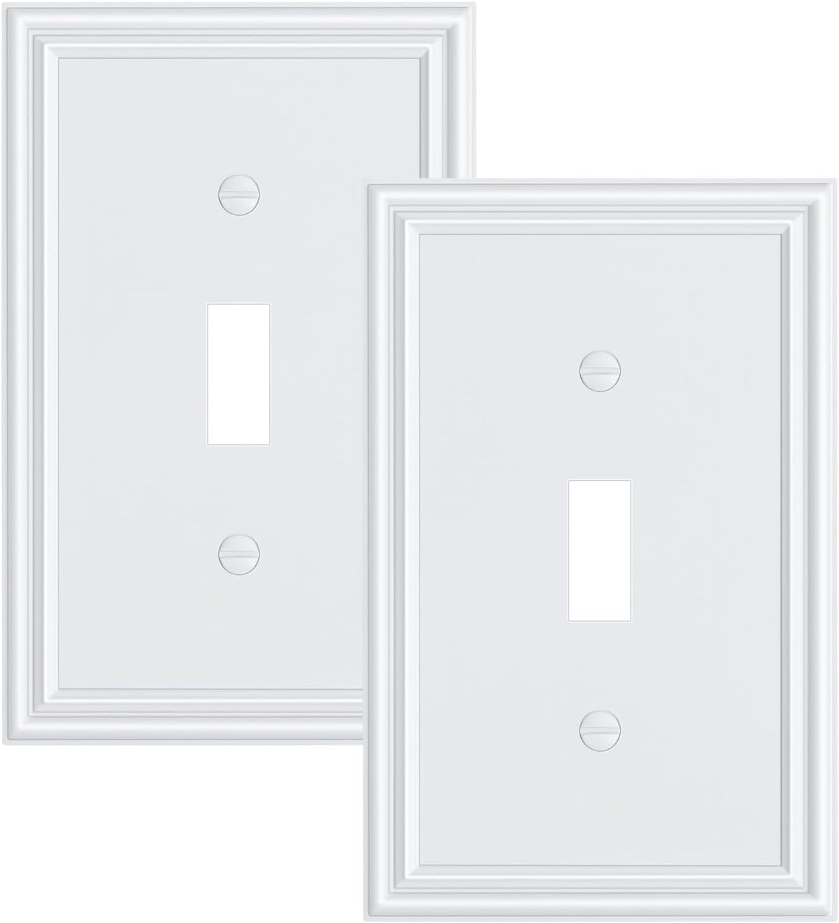 2-Pack Single Toggle Light Switch Cover Plate, Durable Solid Zinc Alloy Decorative Switch Plate