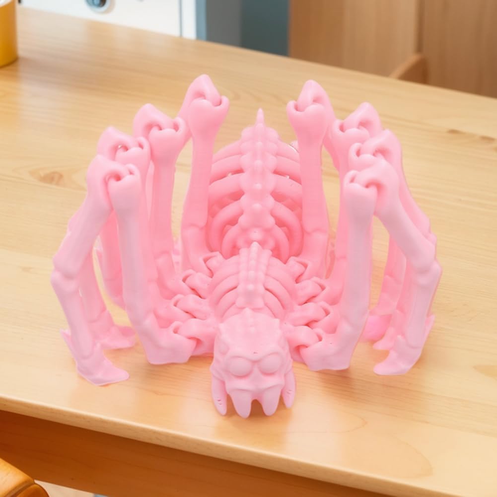 Large Skeleton Spider-Shy Spider,Halloween Decorations Skeleton Spider,Skeleton Spider Skull Bone