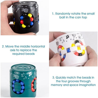 Magic Cube and Fidget Spinner, Rotating Fidget Cube Toy Set, Idea ADHD Fidget Toys, Adult Fidget