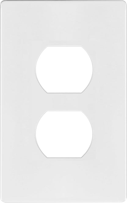 TG Screwless Duplex Wall Plate, Child Safe Receptacle Outlet Cover, Standard Size, 1-Gang 4.68" x
