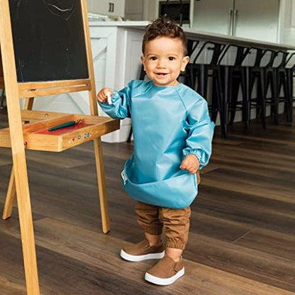Tiny Twinkle Mess Proof Baby Bibs, 2pk Waterproof Smock Baby Bibs for Eating, Machine Washable Long
