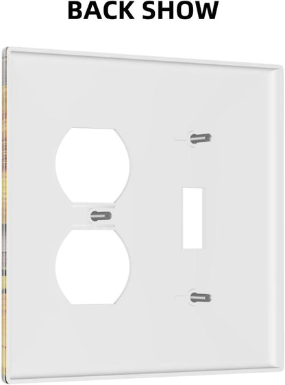 Sunflower Rustic Brown Gray Wood Wallplates 1 Toggle 1 Duplex Switch Plate Electrical GFCI