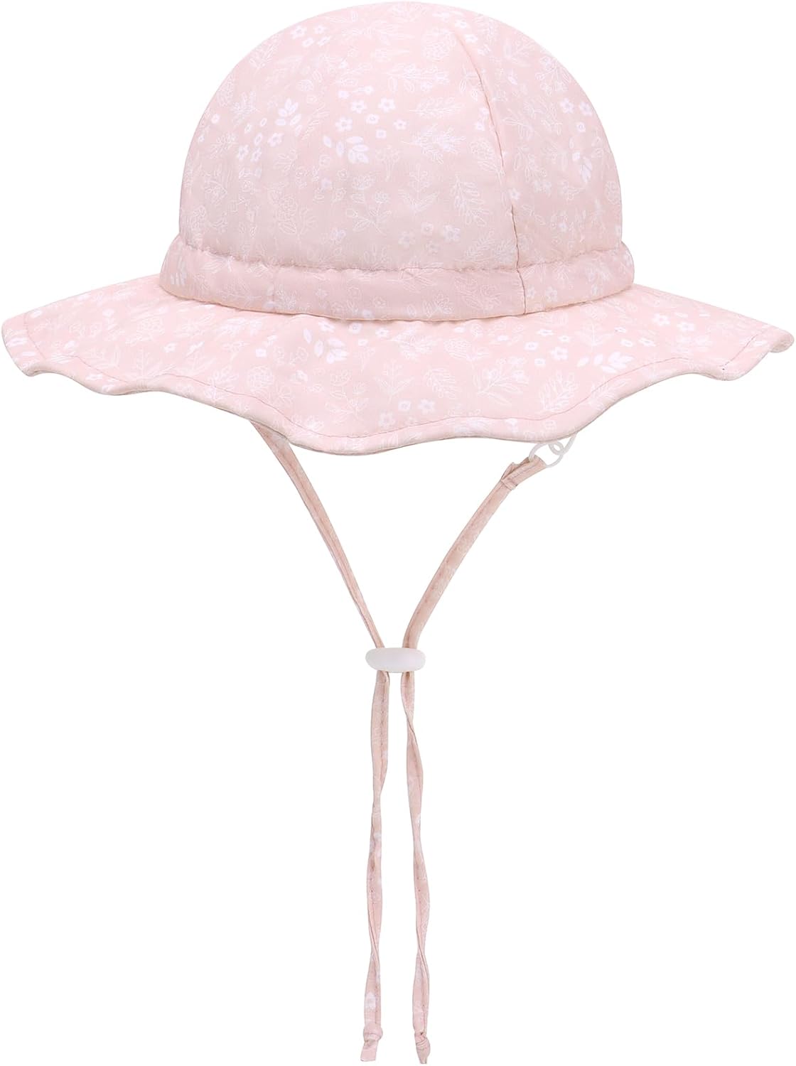 UPF 50+ Baby Bucket Hat - Wide Brim Sun Protection Beach Cap for Girls - Cute & Adjustable Toddler
