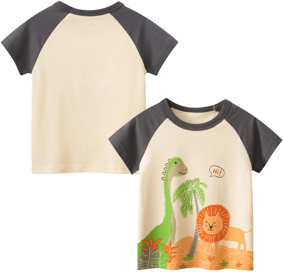 Boys' 4-Pack Excavator Short Sleeve Crewneck T-Shirts Top Tee Size 2-7 Years Toddler Boys' Value